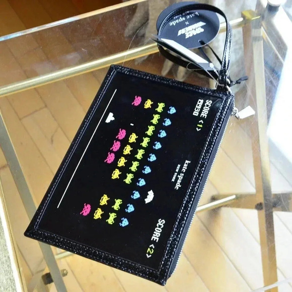 Kate Spade Space Invaders Large Wristlet KI754 - Picture 4 of 7